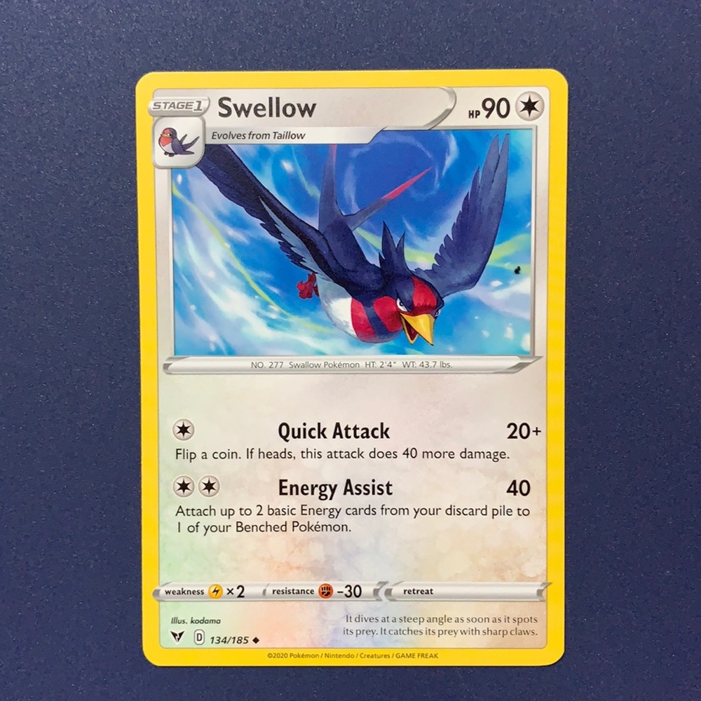 Swellow Pokémon card 134/185